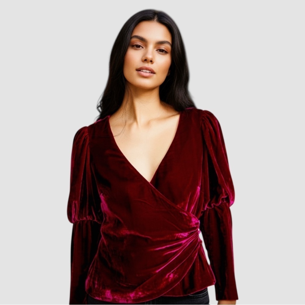 Cinq A Sept Theo Velvet Silk Blend Top